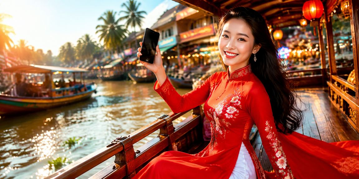 Phụ nữ mặc áo dài vùng Mekong theo dõi kết quả xổ số – nét văn hóa Lô Đề đặc trưng miền Tây